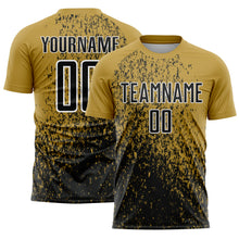 Load image into Gallery viewer, Custom Old Gold Black-White Abstract Fragment Art Sublimation Soccer Uniform Jersey
