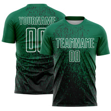 Load image into Gallery viewer, Custom Kelly Green Black-White Abstract Fragment Art Sublimation Soccer Uniform Jersey
