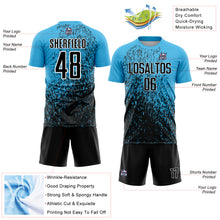 Load image into Gallery viewer, Custom Sky Blue Black-White Abstract Fragment Art Sublimation Soccer Uniform Jersey
