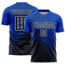 Load image into Gallery viewer, Custom Thunder Blue Black-White Abstract Fragment Art Sublimation Soccer Uniform Jersey
