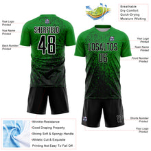 Load image into Gallery viewer, Custom Grass Green Black-White Abstract Fragment Art Sublimation Soccer Uniform Jersey
