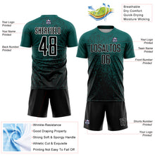 Load image into Gallery viewer, Custom Midnight Green Black-White Abstract Fragment Art Sublimation Soccer Uniform Jersey

