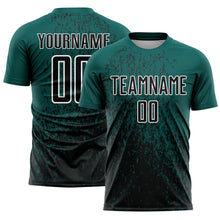 Load image into Gallery viewer, Custom Midnight Green Black-White Abstract Fragment Art Sublimation Soccer Uniform Jersey

