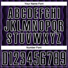 Load image into Gallery viewer, Custom Black Purple-White Geometric Shape Sublimation Soccer Uniform Jersey
