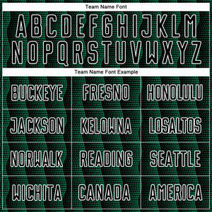 Custom Black Kelly Green-White Geometric Shape Sublimation Soccer Uniform Jersey