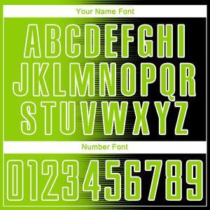 Custom Black Neon Green-White Gradient Line Sublimation Soccer Uniform Jersey