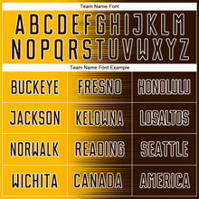 Load image into Gallery viewer, Custom Brown Gold-White Gradient Line Sublimation Soccer Uniform Jersey
