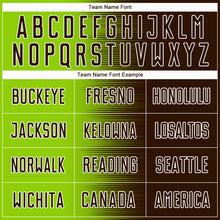 Load image into Gallery viewer, Custom Brown Neon Green-White Gradient Line Sublimation Soccer Uniform Jersey
