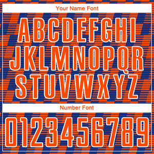 Custom Royal Orange-White Line Sublimation Soccer Uniform Jersey
