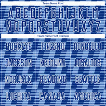 Load image into Gallery viewer, Custom Royal Light Blue-White Line Sublimation Soccer Uniform Jersey
