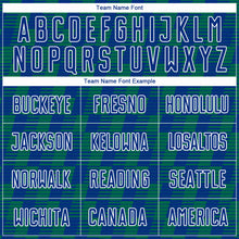 Load image into Gallery viewer, Custom Royal Kelly Green-White Line Sublimation Soccer Uniform Jersey
