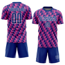 Load image into Gallery viewer, Custom Royal Pink-White Line Sublimation Soccer Uniform Jersey
