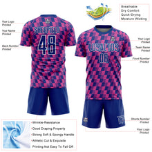Load image into Gallery viewer, Custom Royal Pink-White Line Sublimation Soccer Uniform Jersey
