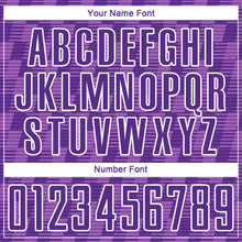 Load image into Gallery viewer, Custom Purple Medium Purple-White Line Sublimation Soccer Uniform Jersey
