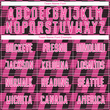 Load image into Gallery viewer, Custom Black Pink-White Line Sublimation Soccer Uniform Jersey
