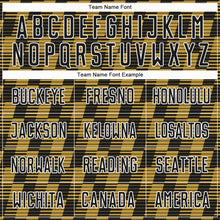Load image into Gallery viewer, Custom Black Old Gold-White Line Sublimation Soccer Uniform Jersey
