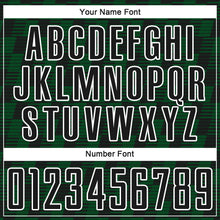 Load image into Gallery viewer, Custom Black Green-White Line Sublimation Soccer Uniform Jersey
