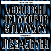 Load image into Gallery viewer, Custom Black Powder Blue-White Line Sublimation Soccer Uniform Jersey
