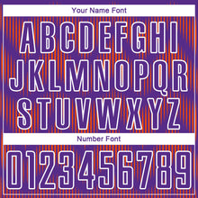 Load image into Gallery viewer, Custom Purple Orange-White Line Sublimation Soccer Uniform Jersey
