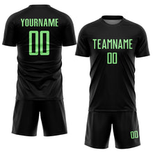 Load image into Gallery viewer, Custom Black Pea Green Sublimation Soccer Uniform Jersey
