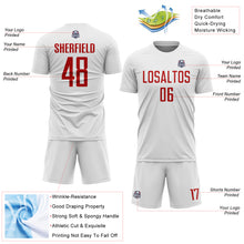 Load image into Gallery viewer, Custom White Red Sublimation Soccer Uniform Jersey
