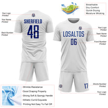Load image into Gallery viewer, Custom White Royal Sublimation Soccer Uniform Jersey
