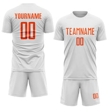 Load image into Gallery viewer, Custom White Orange Sublimation Soccer Uniform Jersey
