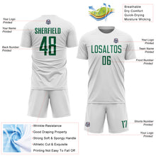 Load image into Gallery viewer, Custom White Kelly Green Sublimation Soccer Uniform Jersey
