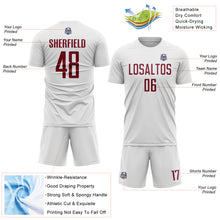 Load image into Gallery viewer, Custom White Crimson Sublimation Soccer Uniform Jersey
