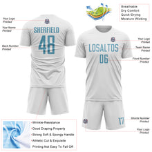 Load image into Gallery viewer, Custom White Shadow Blue Sublimation Soccer Uniform Jersey
