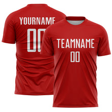 Load image into Gallery viewer, Custom Red White Sublimation Soccer Uniform Jersey
