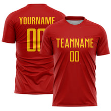 Load image into Gallery viewer, Custom Red Yellow Sublimation Soccer Uniform Jersey
