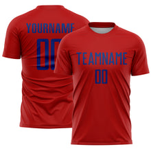 Load image into Gallery viewer, Custom Red Royal Sublimation Soccer Uniform Jersey

