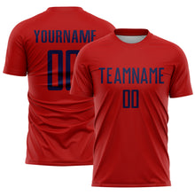 Load image into Gallery viewer, Custom Red Navy Sublimation Soccer Uniform Jersey
