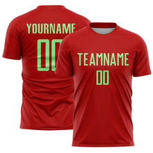 Load image into Gallery viewer, Custom Red Pea Green Sublimation Soccer Uniform Jersey
