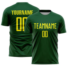 Load image into Gallery viewer, Custom Green Light Yellow Sublimation Soccer Uniform Jersey
