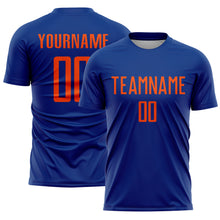 Load image into Gallery viewer, Custom Royal Orange Sublimation Soccer Uniform Jersey
