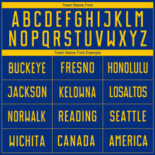 Load image into Gallery viewer, Custom Royal Yellow Sublimation Soccer Uniform Jersey
