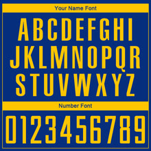 Load image into Gallery viewer, Custom Royal Yellow Sublimation Soccer Uniform Jersey
