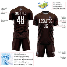 Load image into Gallery viewer, Custom Brown White Sublimation Soccer Uniform Jersey
