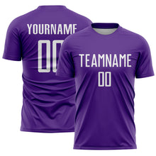 Load image into Gallery viewer, Custom Purple White Sublimation Soccer Uniform Jersey
