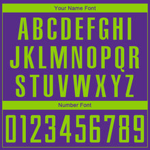 Load image into Gallery viewer, Custom Purple Neon Green Sublimation Soccer Uniform Jersey
