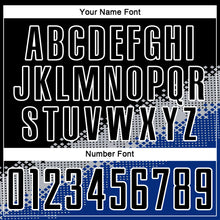 Load image into Gallery viewer, Custom Black Gray-Royal Gradient Geometric Shape Sublimation Soccer Uniform Jersey
