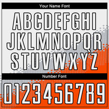Load image into Gallery viewer, Custom White Gray Orange-Black Gradient Geometric Shape Sublimation Soccer Uniform Jersey
