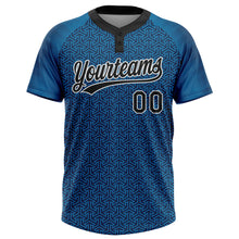 Load image into Gallery viewer, Custom Blue Black-White 3D Pattern Two-Button Unisex Softball Jersey

