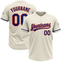 Load image into Gallery viewer, Custom Cream Royal-Orange Two-Button Unisex Softball Jersey
