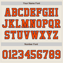 Load image into Gallery viewer, Custom Cream Orange-Navy Two-Button Unisex Softball Jersey
