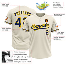 Load image into Gallery viewer, Custom Cream Navy-Yellow Two-Button Unisex Softball Jersey
