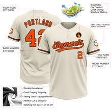 Load image into Gallery viewer, Custom Cream Orange-Black Two-Button Unisex Softball Jersey
