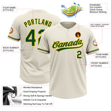 Load image into Gallery viewer, Custom Cream Green-Yellow Two-Button Unisex Softball Jersey
